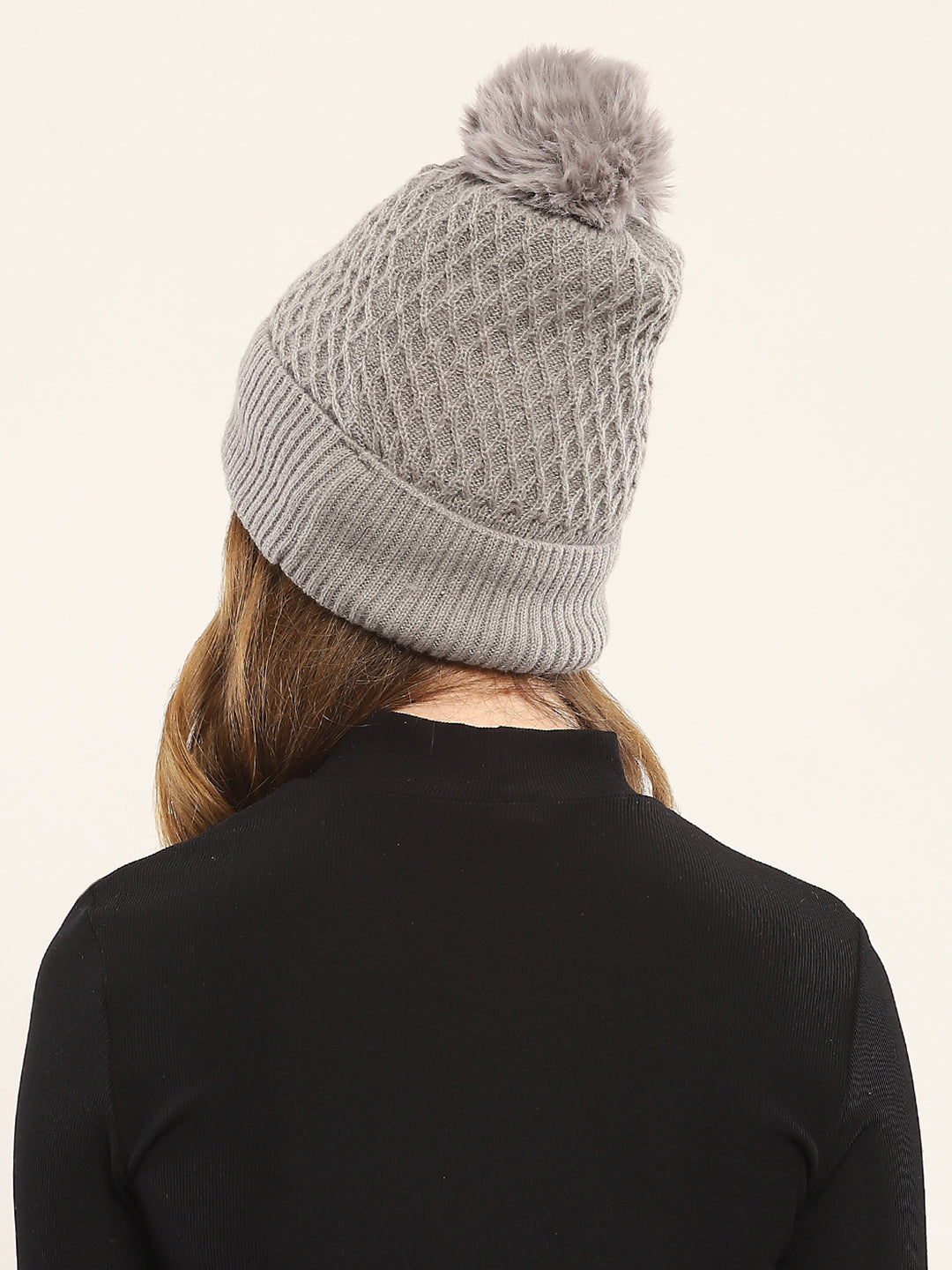 Women Grey Self Design Cap