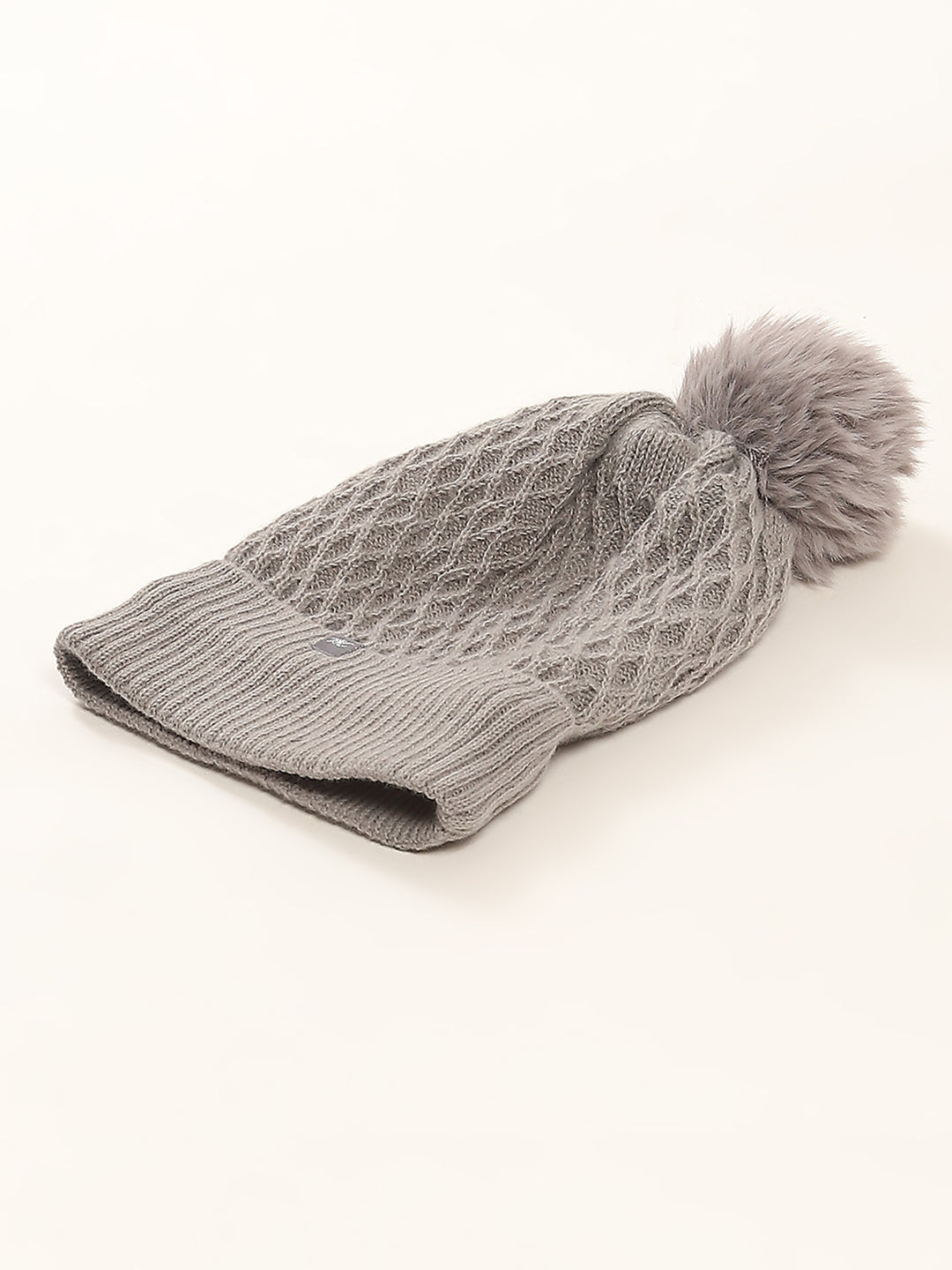 Women Grey Self Design Cap