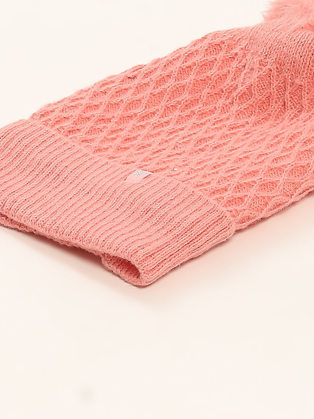 Women Pink Self Design Cap