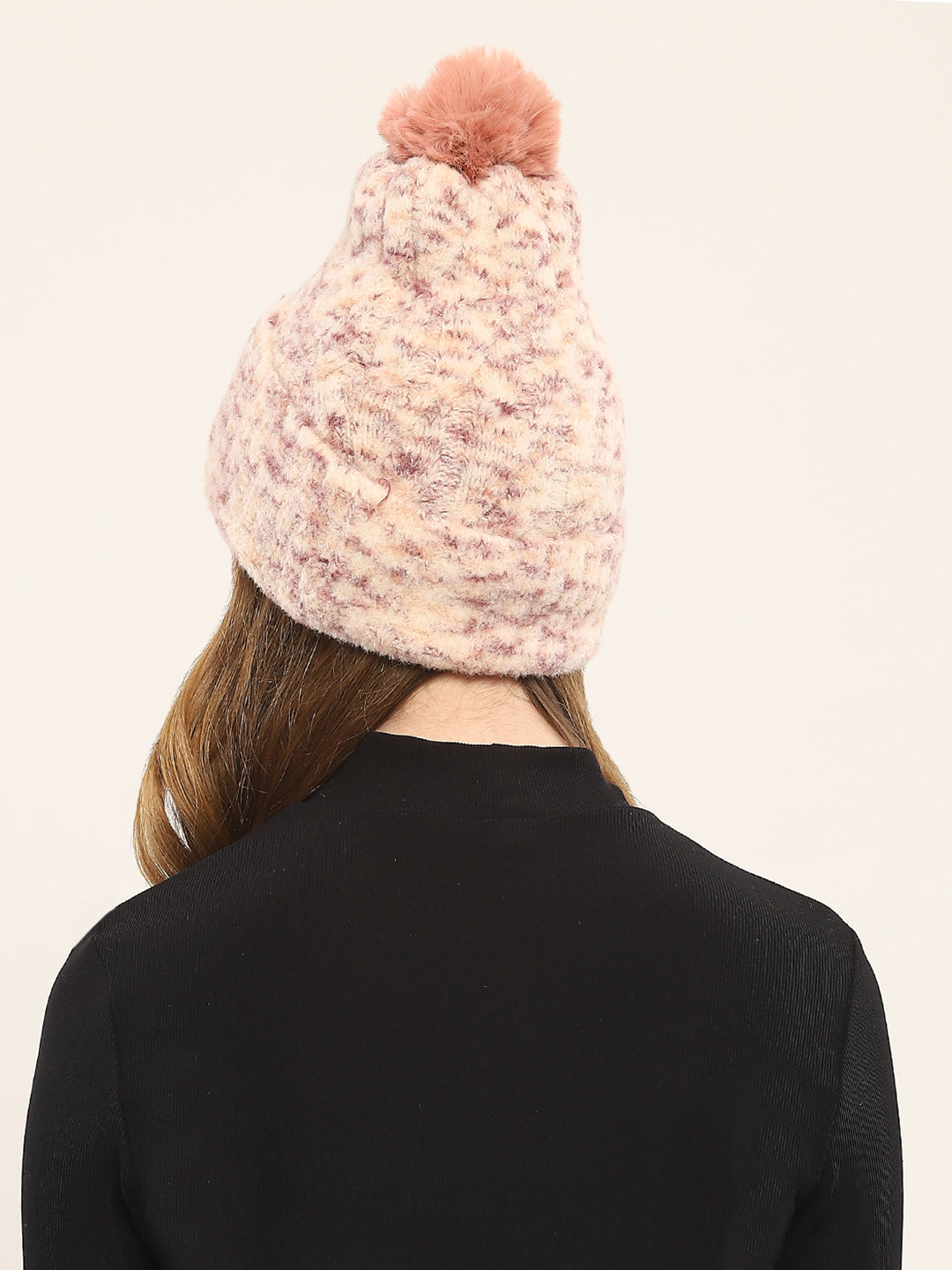 Women Pink Self Design Cap