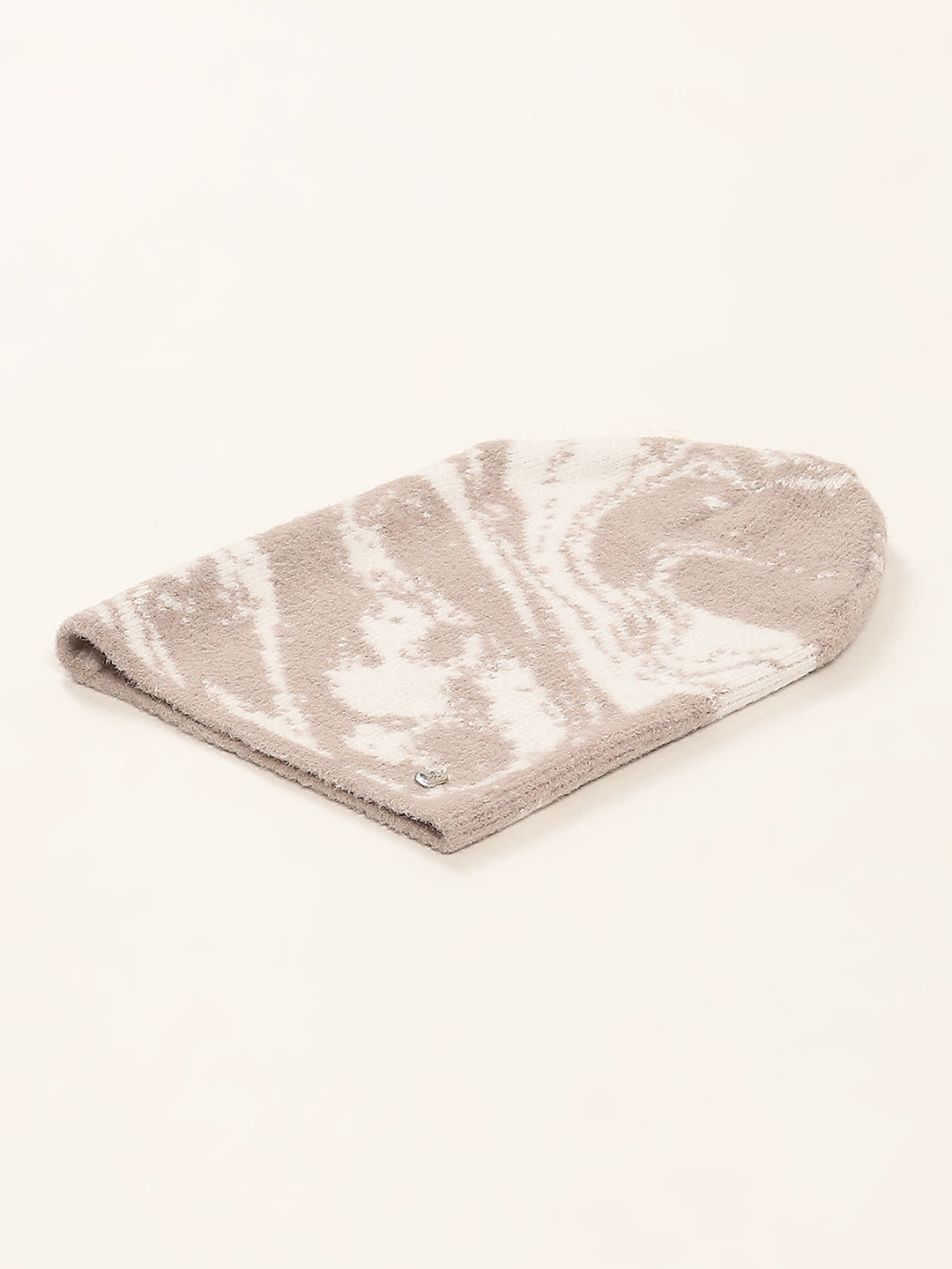 Women Beige Self Design Cap