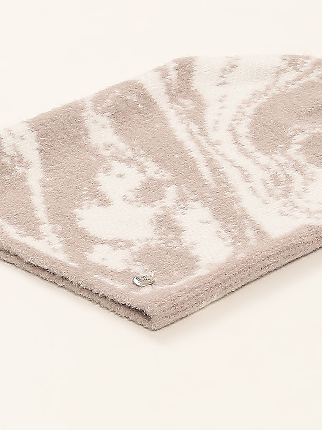 Women Beige Self Design Cap