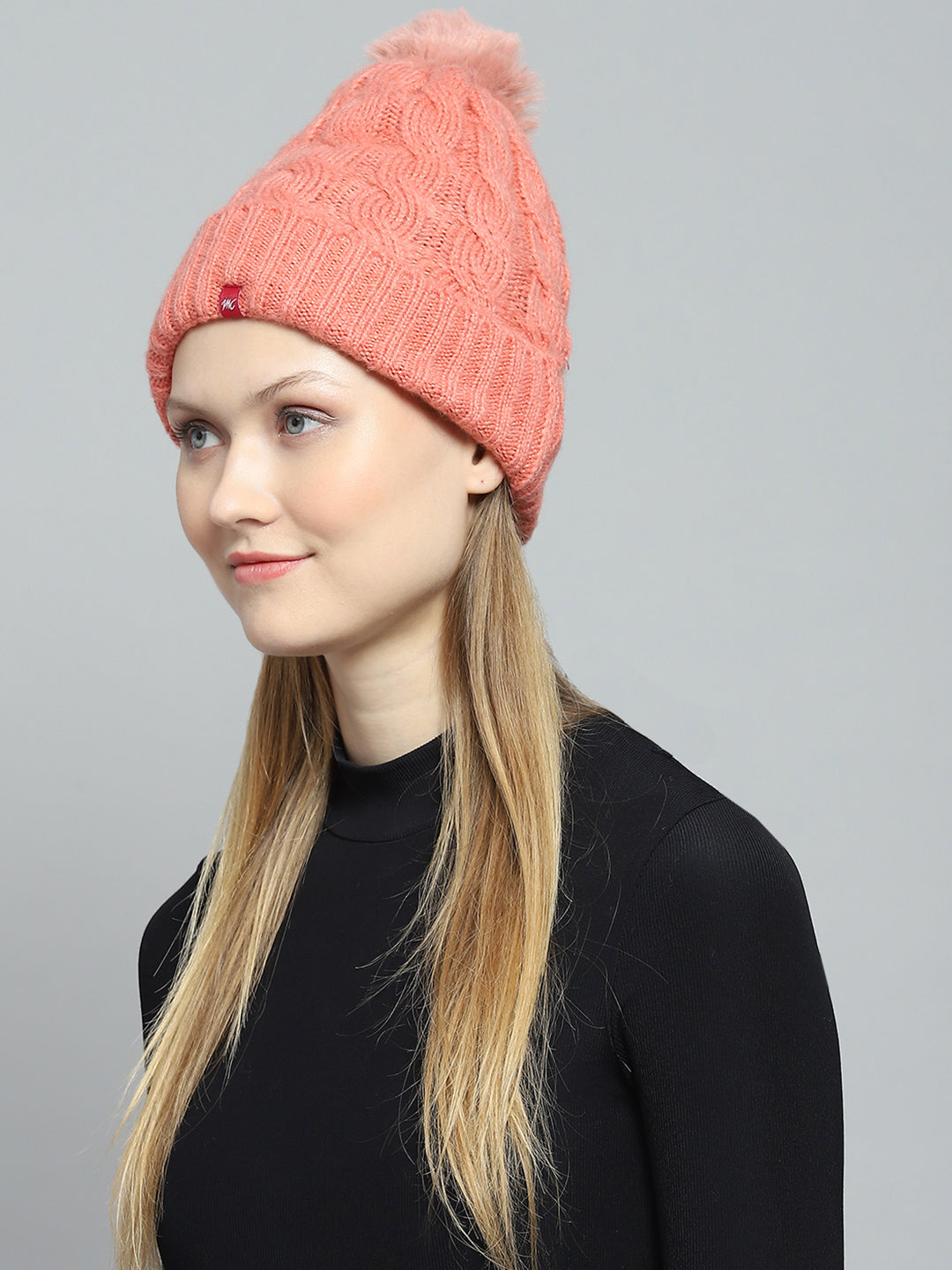 Women Pink Self Design Cap