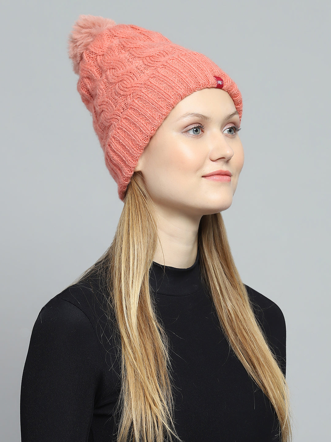 Women Pink Self Design Cap