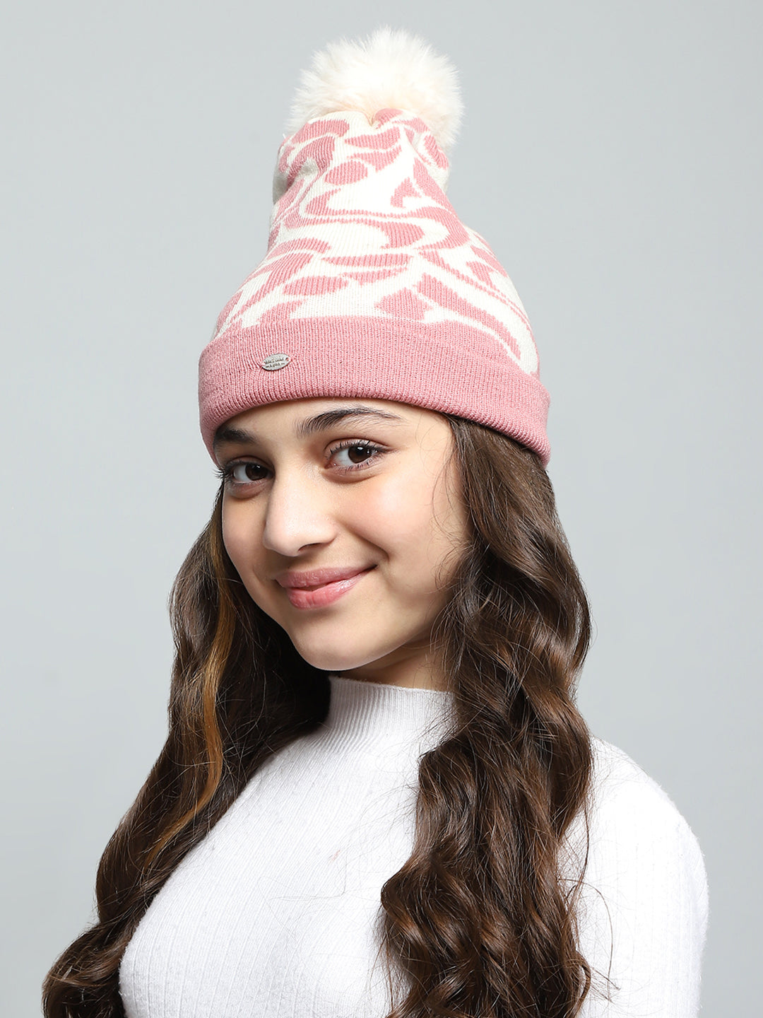Kids Pink Self Design Cap