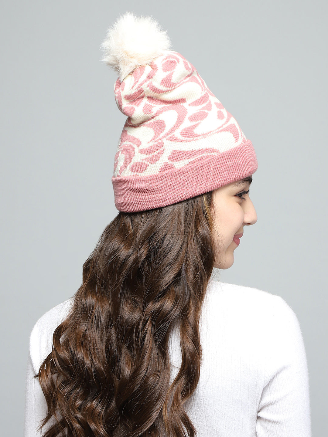 Kids Pink Self Design Cap