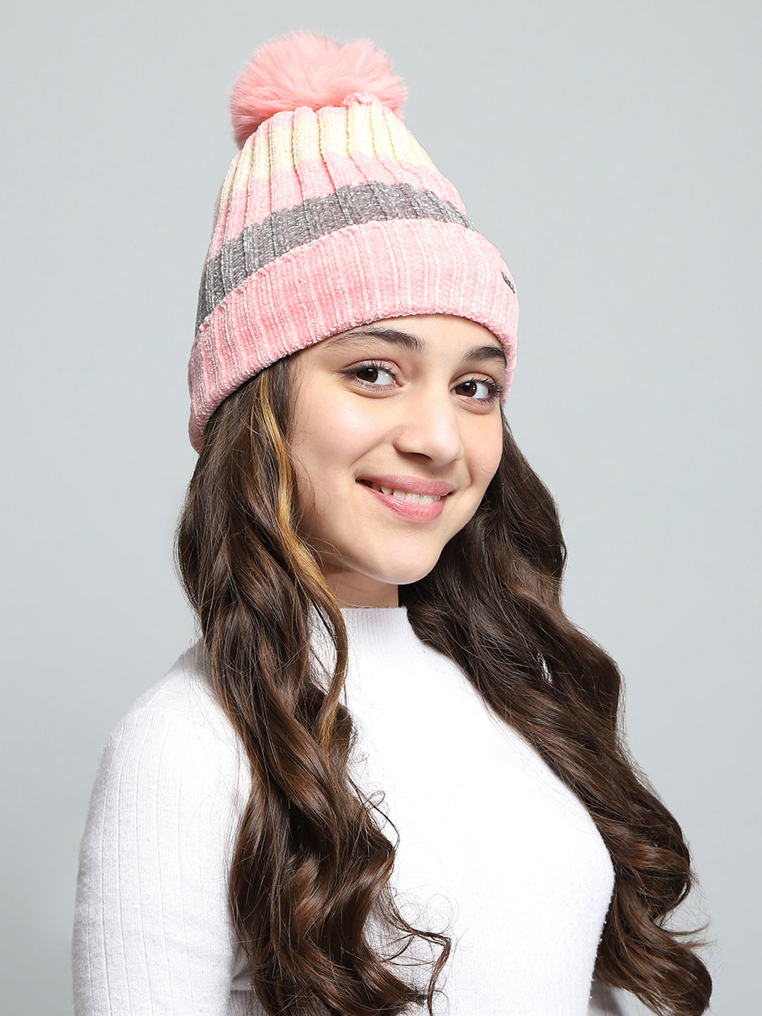 Kids Pink Self Design Cap