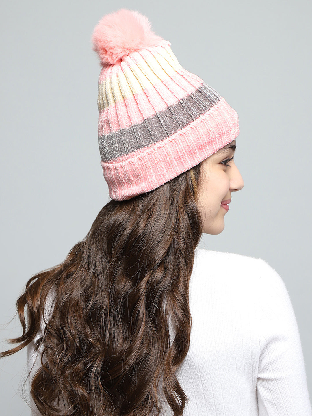 Kids Pink Self Design Cap