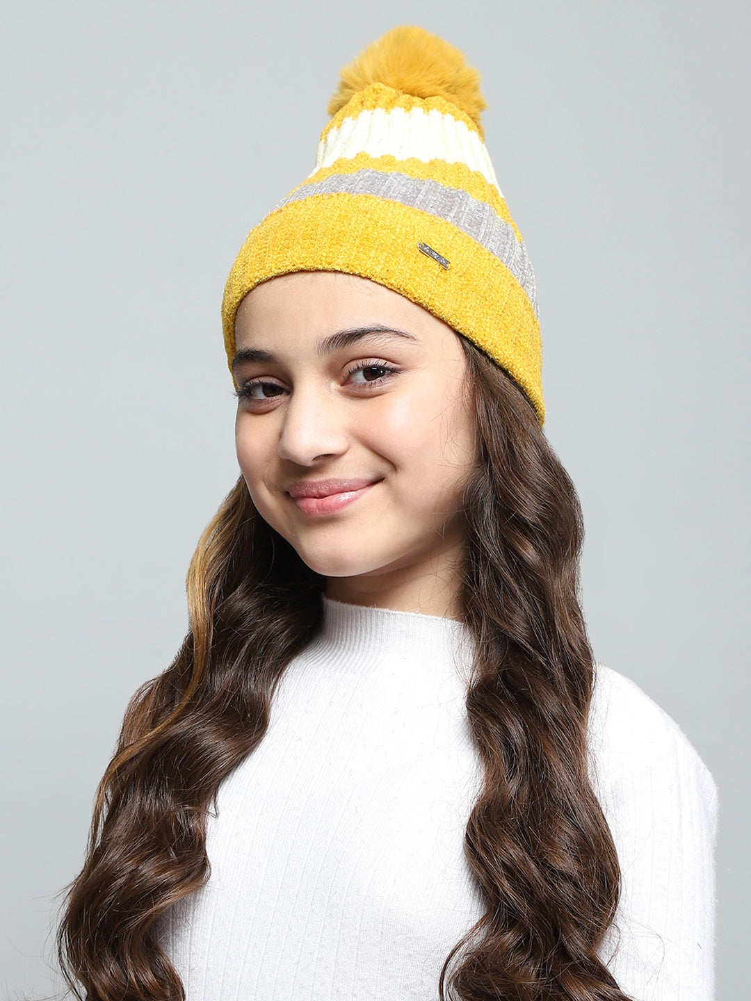 Kids Yellow Self Design Cap