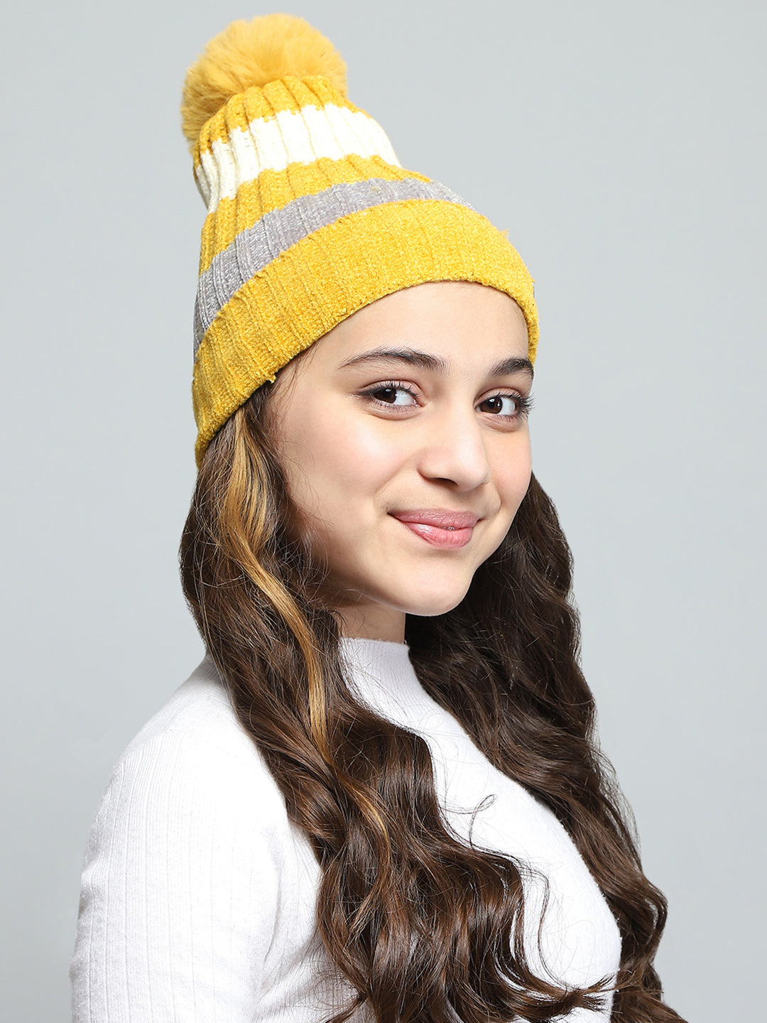 Kids Yellow Self Design Cap