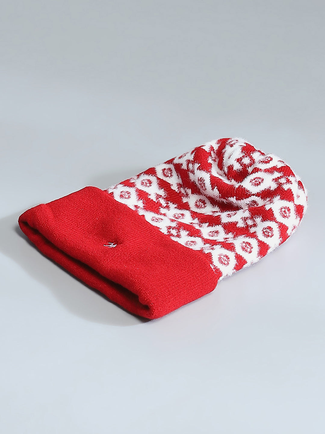 Kids Red Self Design Cap