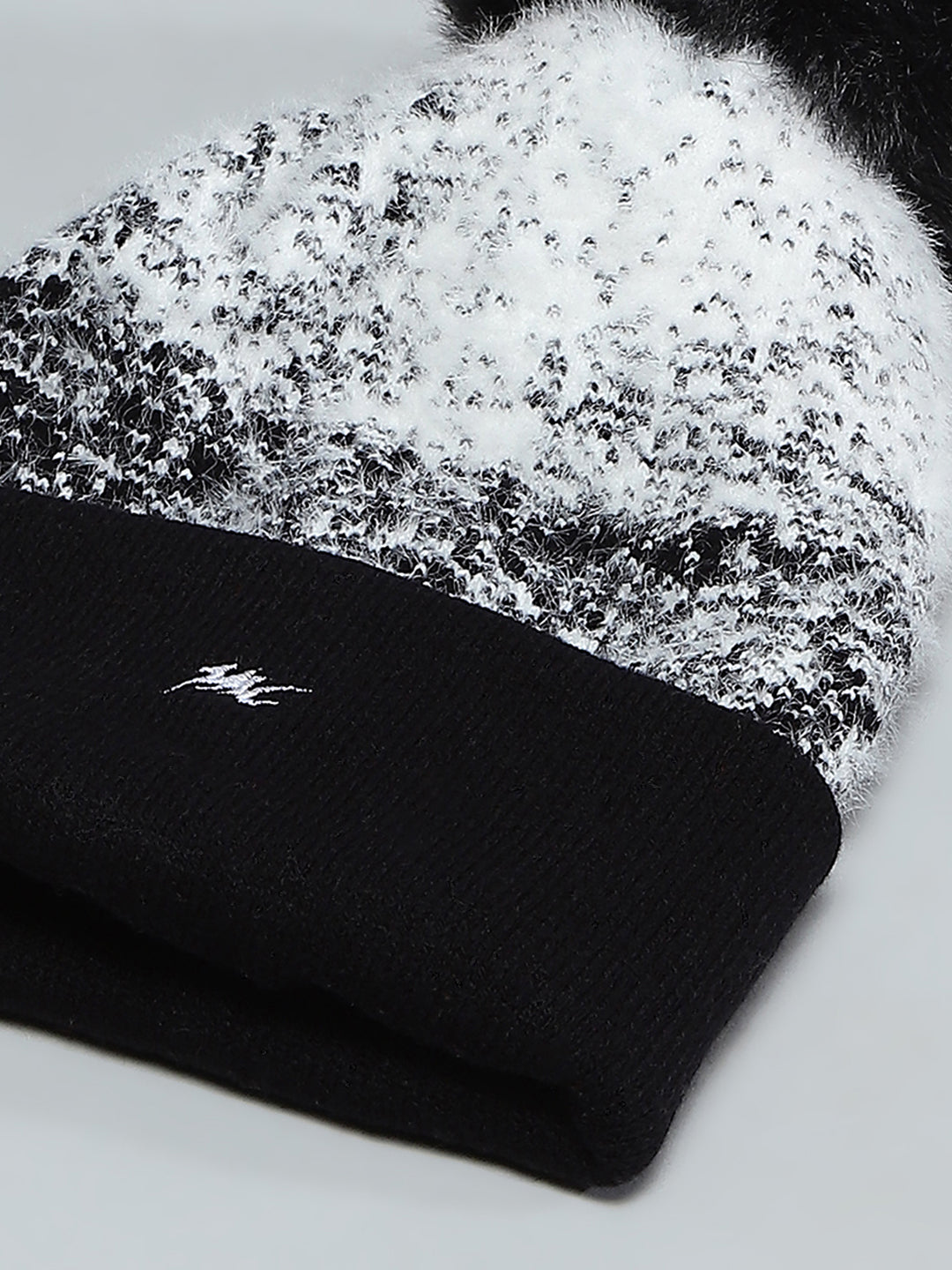 Kids Black Self Design Cap