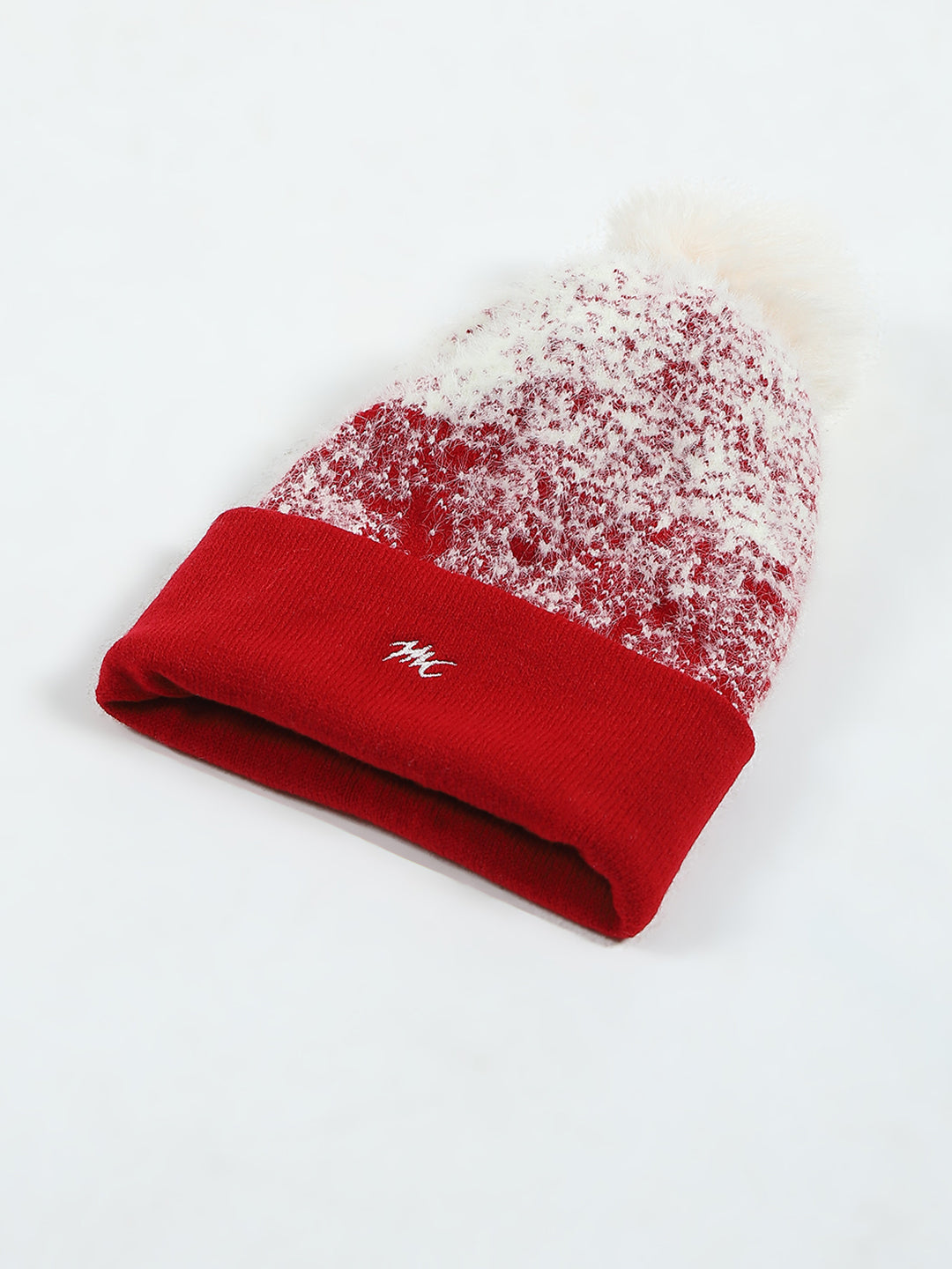 Girls Red Self Design Cap