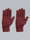 Men Maroon Self Design Gloves