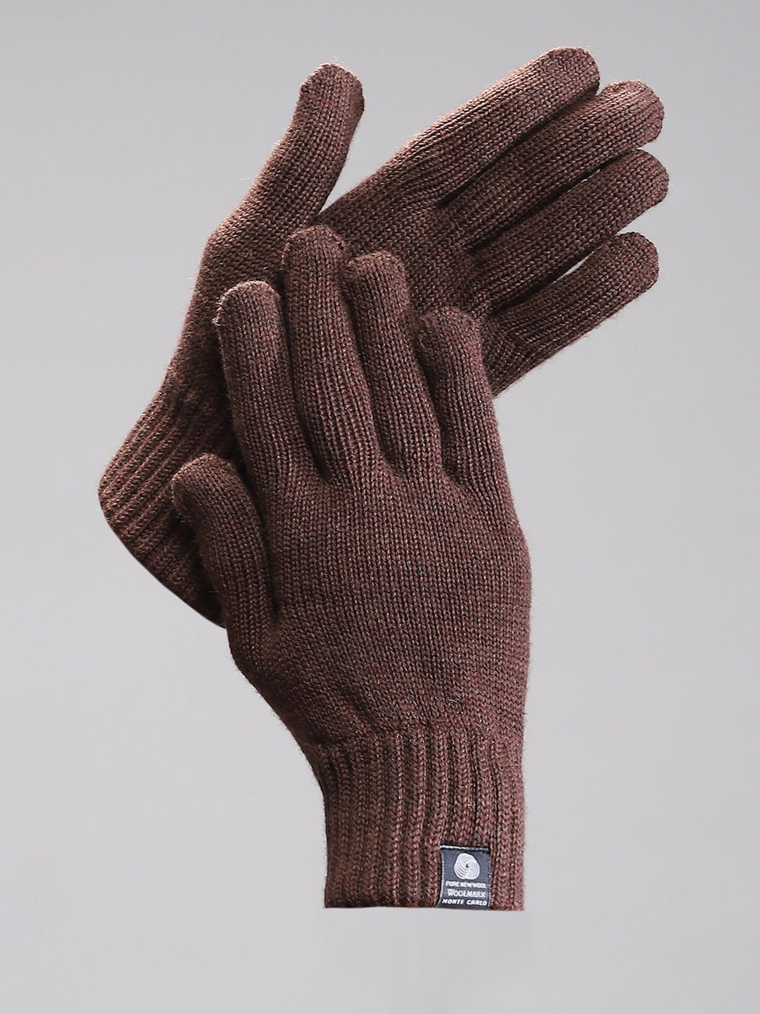 Men Brown Self Design Gloves