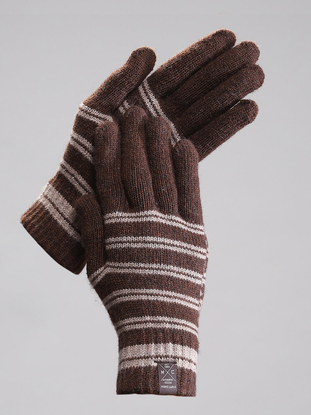 Men Brown Self Design Gloves