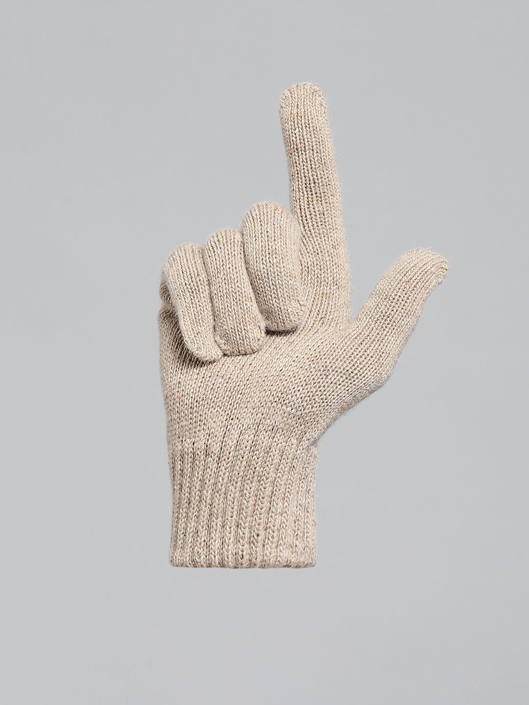 Men Beige Solid Gloves