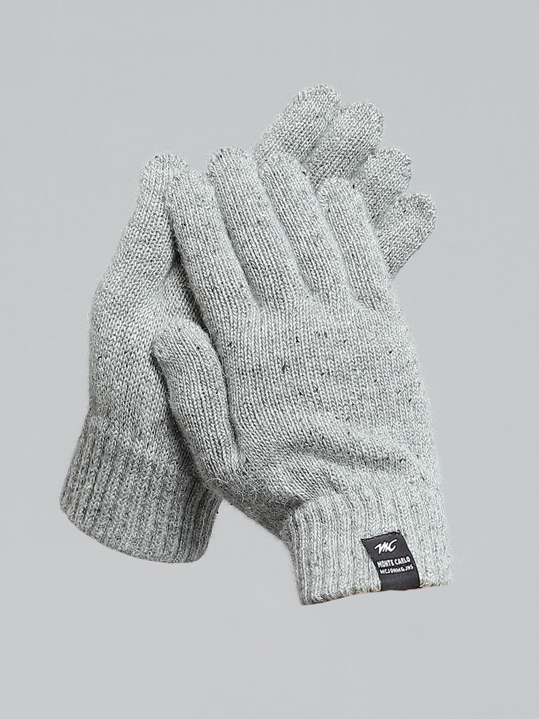 Men Grey Solid Gloves