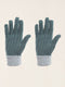 Women Teal Blue Self Design Gloves