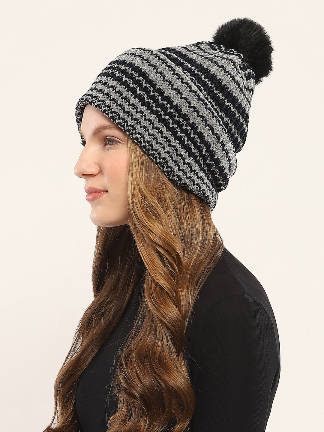 Women Grey Self Design Cap