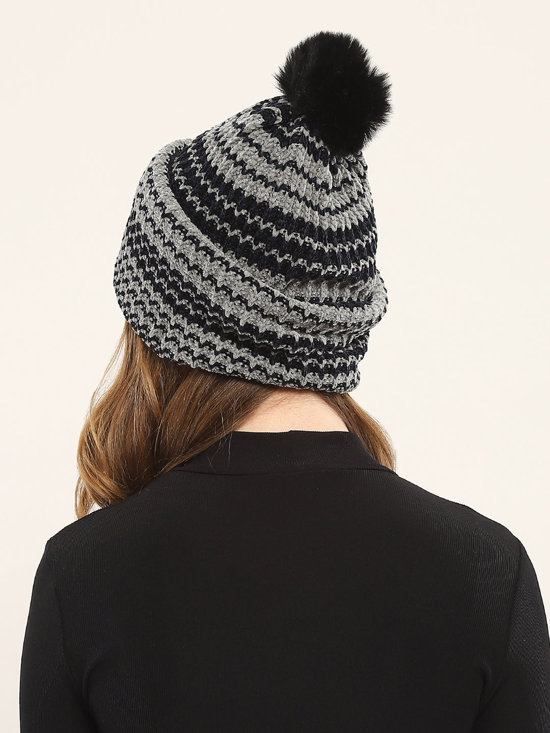 Women Grey Self Design Cap