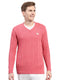 Men Pink Self Design V Neck Full Sleeve Pullover