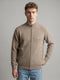 Men Beige Self Design Turtle Neck Full Sleeve Pullover