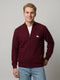 Men Purple Self Design Turtle Neck Full Sleeve Pullover