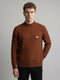Men Brown Self Design High Neck Full Sleeve Pullover