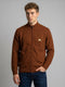 Men Brown Self Design Turtle Neck Full Sleeve Cardigan