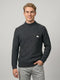 Men Grey Self Design High Neck Full Sleeve Pullover
