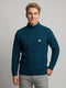 Men Blue Self Design High Neck Full Sleeve Pullover