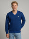 Men Blue Jacquard V Neck Full Sleeve Pullover