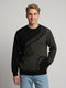 Men Black Jacquard Round Neck Full Sleeve Pullover
