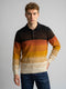 Men White Self Design Collar Full Sleeve Sweatshirt