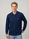Men Blue Solid Collar Full Sleeve Sweatshirt