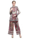 Women Cream Designer Collar Full Sleeve Kurtis Set for Winter