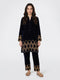 Women Navy Blue Designer V Neck Full Sleeve Kurtis Set for Winter