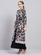 Women Navy Blue Designer V Neck Full Sleeve Kurtis Set for Winter
