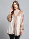 Women Beige Self Design V Neck Full Sleeve Shrug