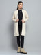 Women Beige Solid Notch Lapel Collar Full Sleeve Cardigan