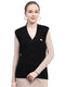 Women Black Self Design V Neck Sleeveless Cardigan