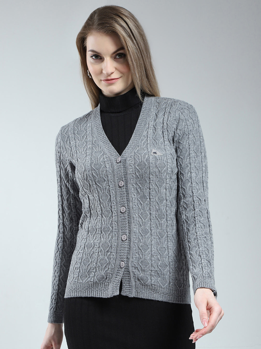 OVY Lamb Wool Crew Neck Cardigan M PREMIUM LAMBSWOOL LONG SLEEVE