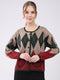 Women Multicolor Self Design Round Neck Full Sleeve Cardigan