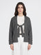 Women Grey Solid Fashion Neck Cape Top