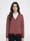 Women Multicolor Jacquard V Neck Full Sleeve Cardigan