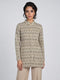 Women Beige Jacquard Turtle Neck Full Sleeve Coat