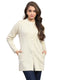Women Beige Milano Knit Round Neck Full Sleeve Knitted Coat