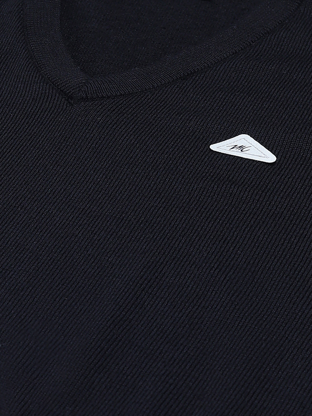 Men Black Solid V Neck Sleeveless Sweater