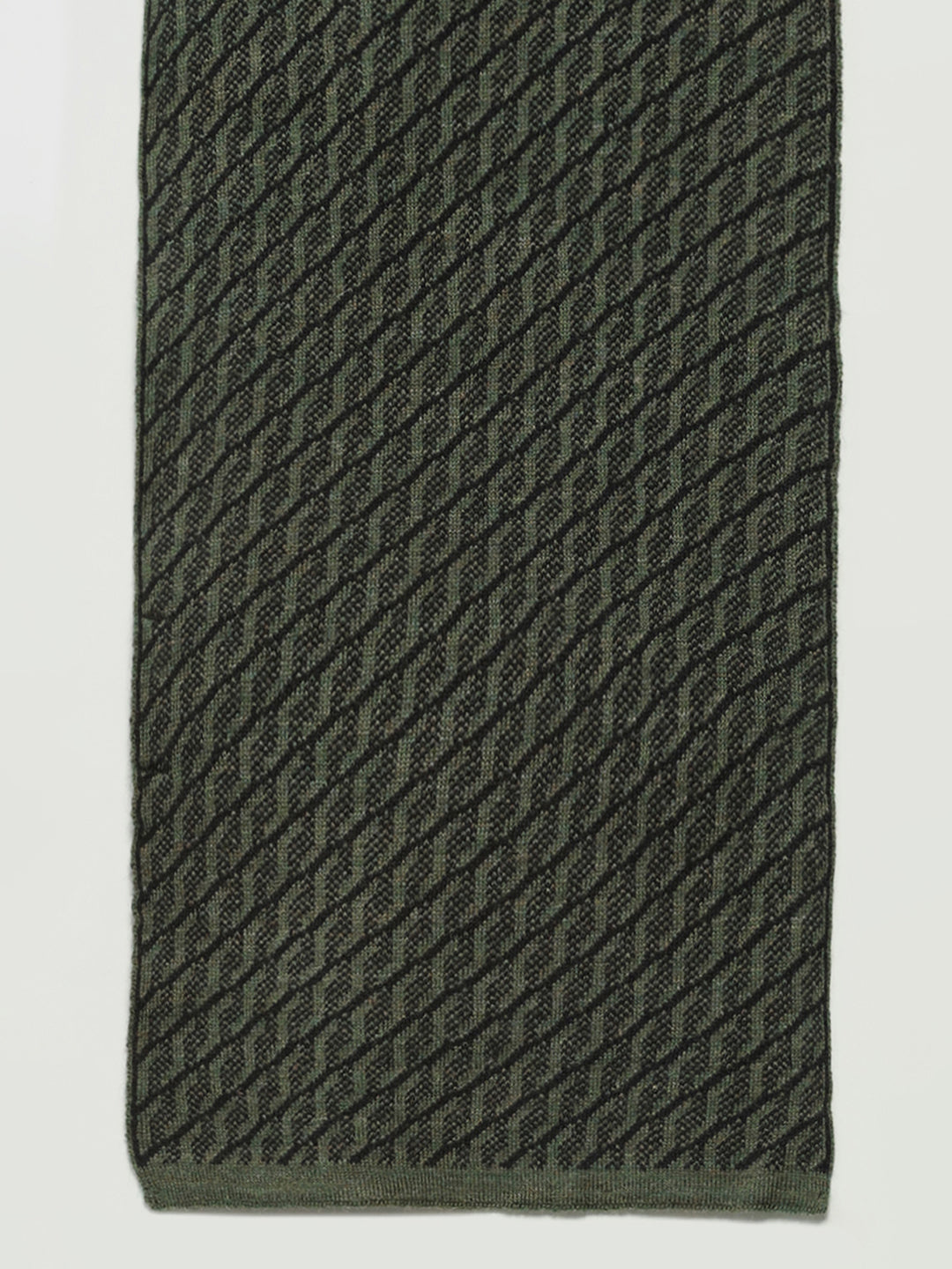 Men Green Printed Pure Wool Muffler